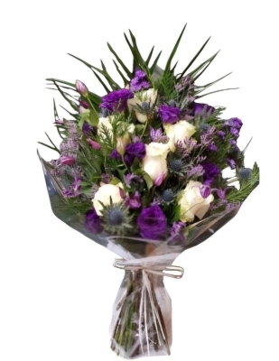 Purple and white tied sheaf