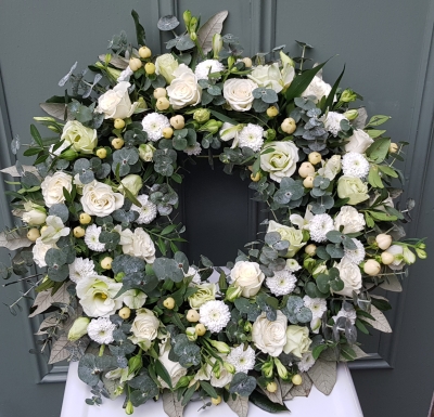 Eucalyptus and Rose wreath