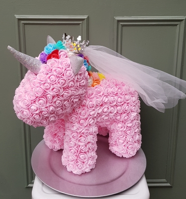 Pink forever flower unicorn gift