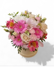 Pink and white Hat box
