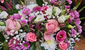 Seasonal soft pinks and creams Posy