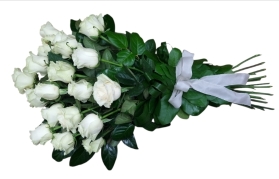 White Rose casket arrangement